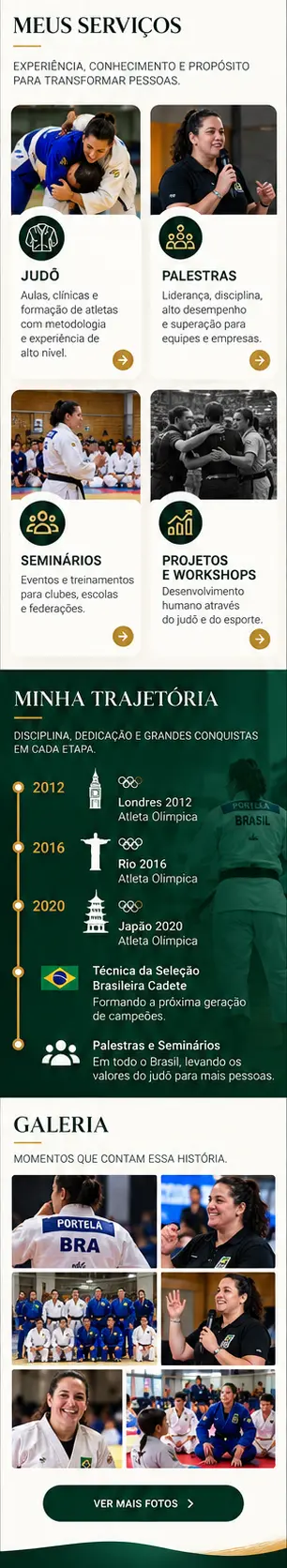 Serviços: judô, palestras, seminários, projetos e workshops. Trajetória e galeria.